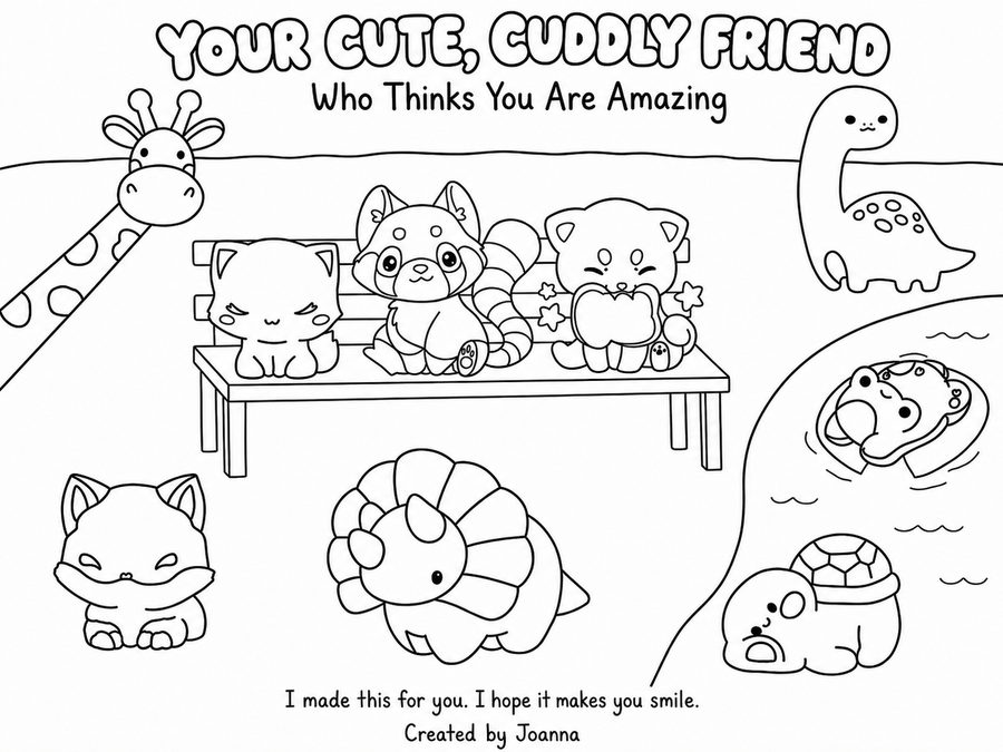 Coloring page: Your cute cuddly friend